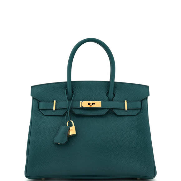 Hermes Birkin 30 Green Clemence with Gold Hardware - Picture 1 of 8
